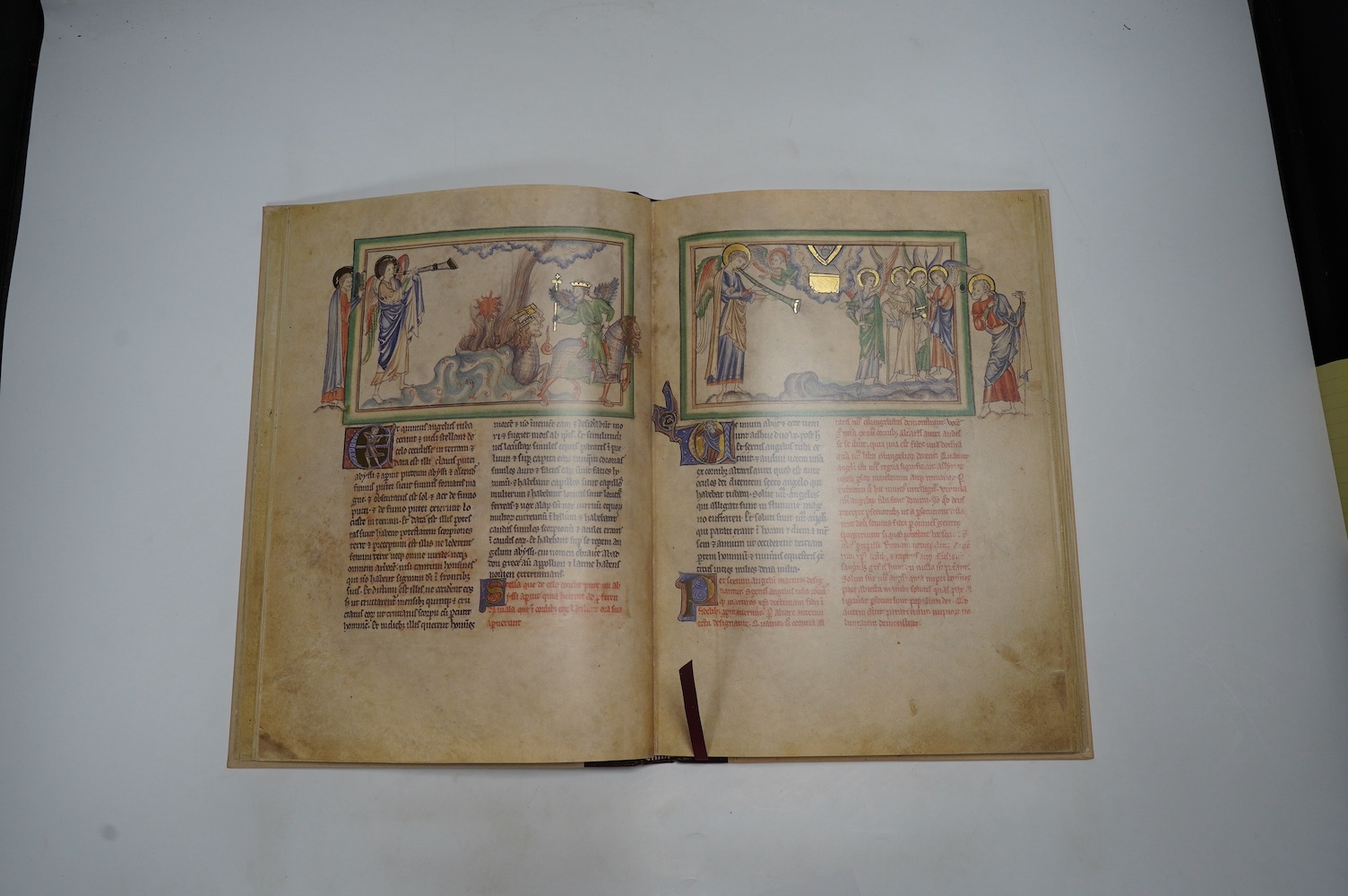 Folio Society. Manuscript Facsimile - The Getty Apocalypse, one of 1000 copies, colour illustrations, original morocco-backed pictorial parchment by Smith Settle with a blocked design by David Eccles, accompanying commen